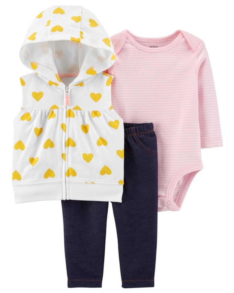 CONJUNTO CON CHALECO CORAZONES