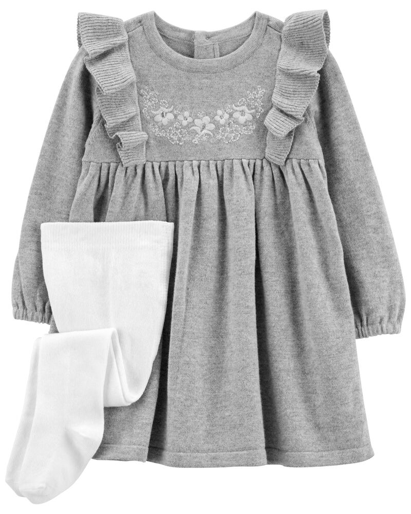 VESTIDO ML PLOMO + PANTI