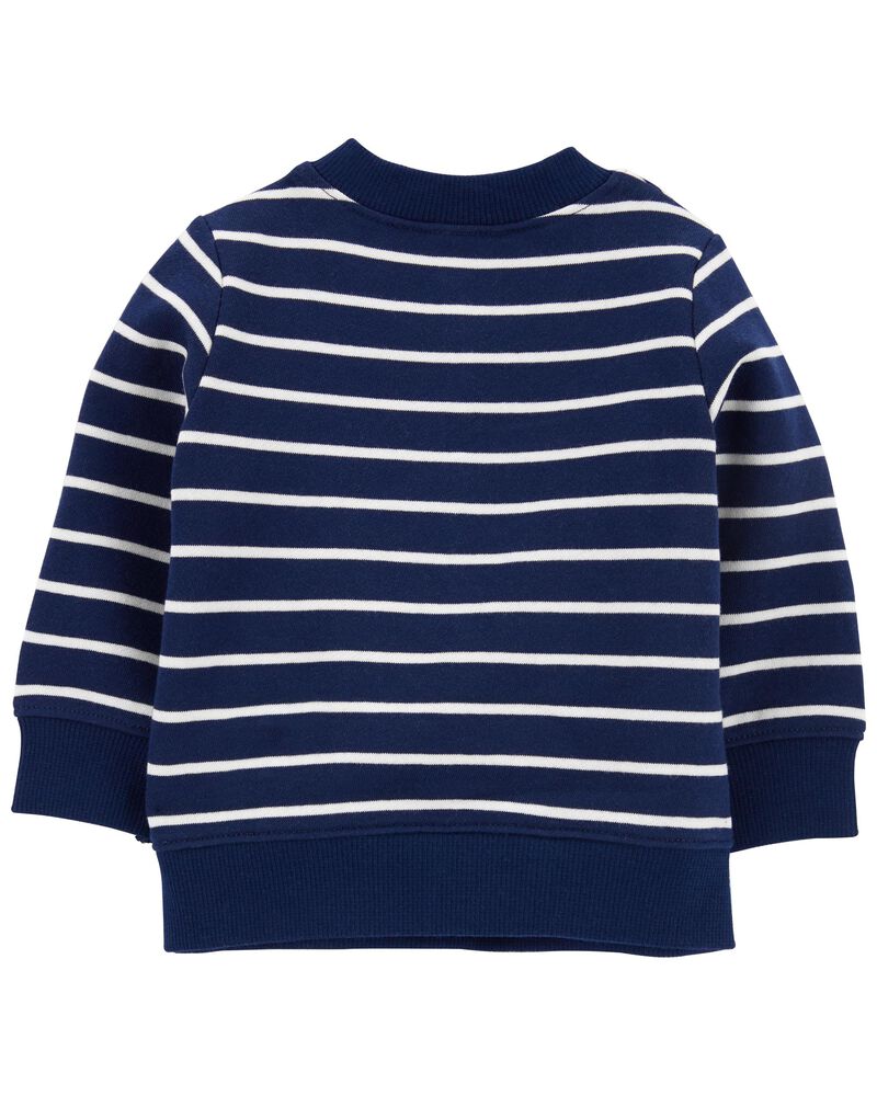 CONJUNTO CON POLERA RAYADA AZUL