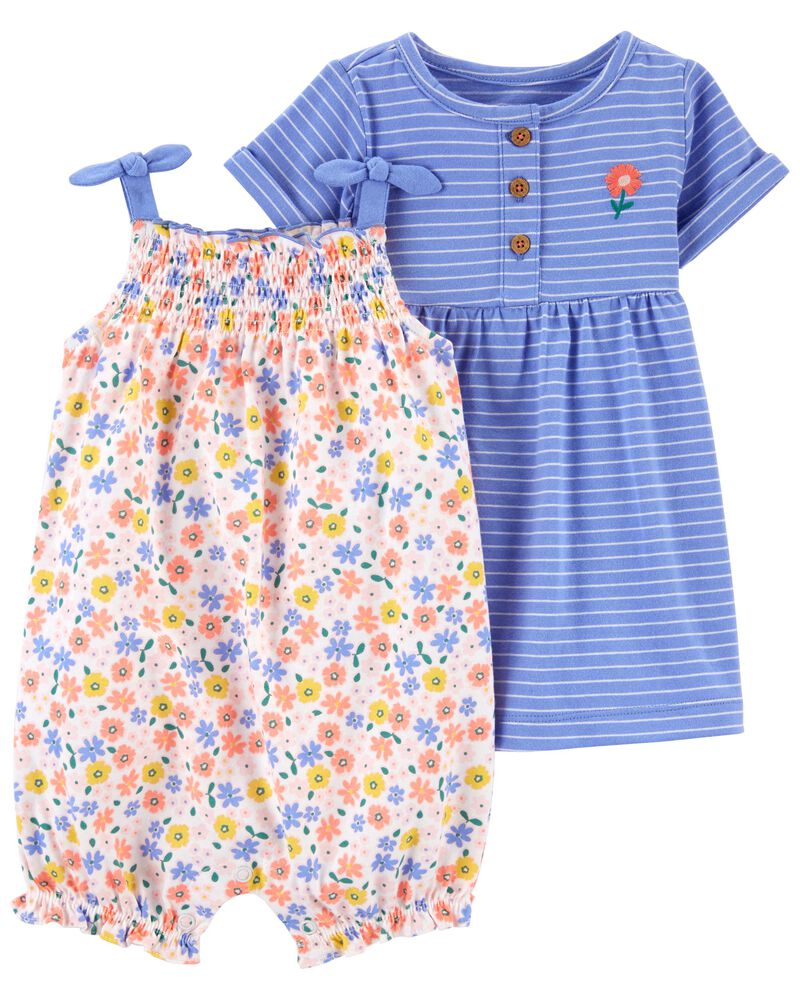 PACK DE ROMPER + VESTIDO FLORAL