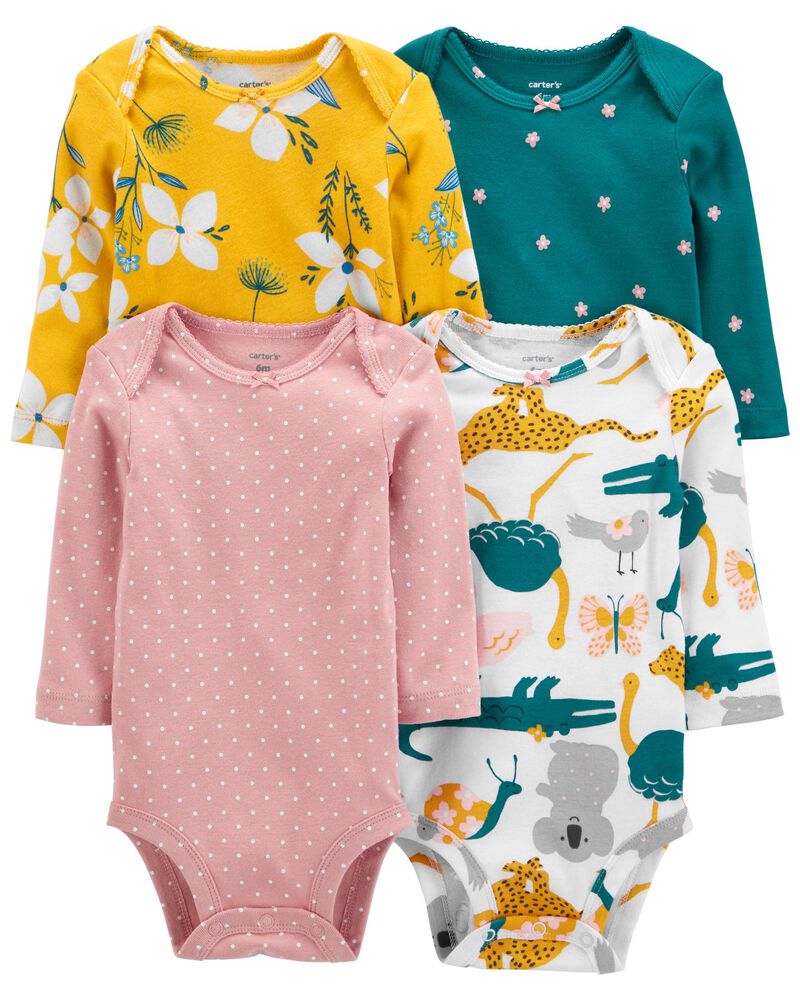 PACK DE BODYS ML FLORAL AMARILLO
