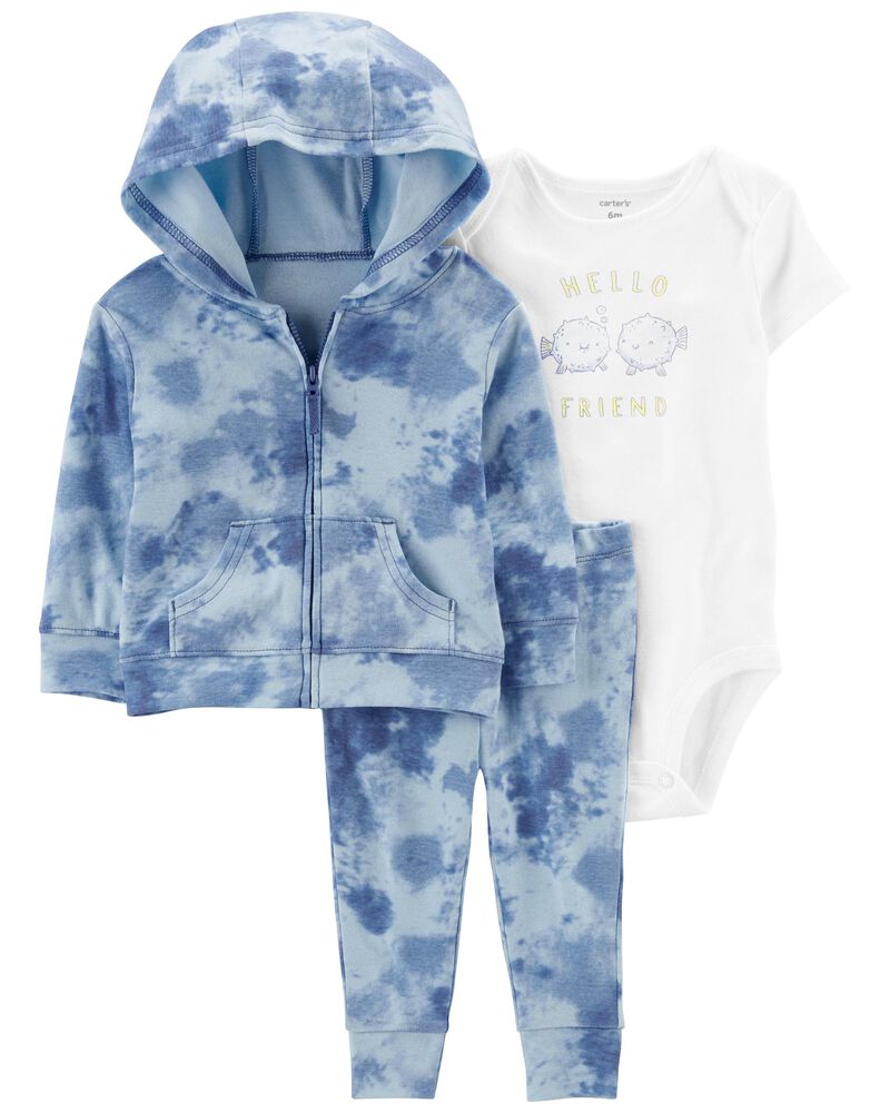CONJUNTO CON CASACA TIE-DYE AZUL