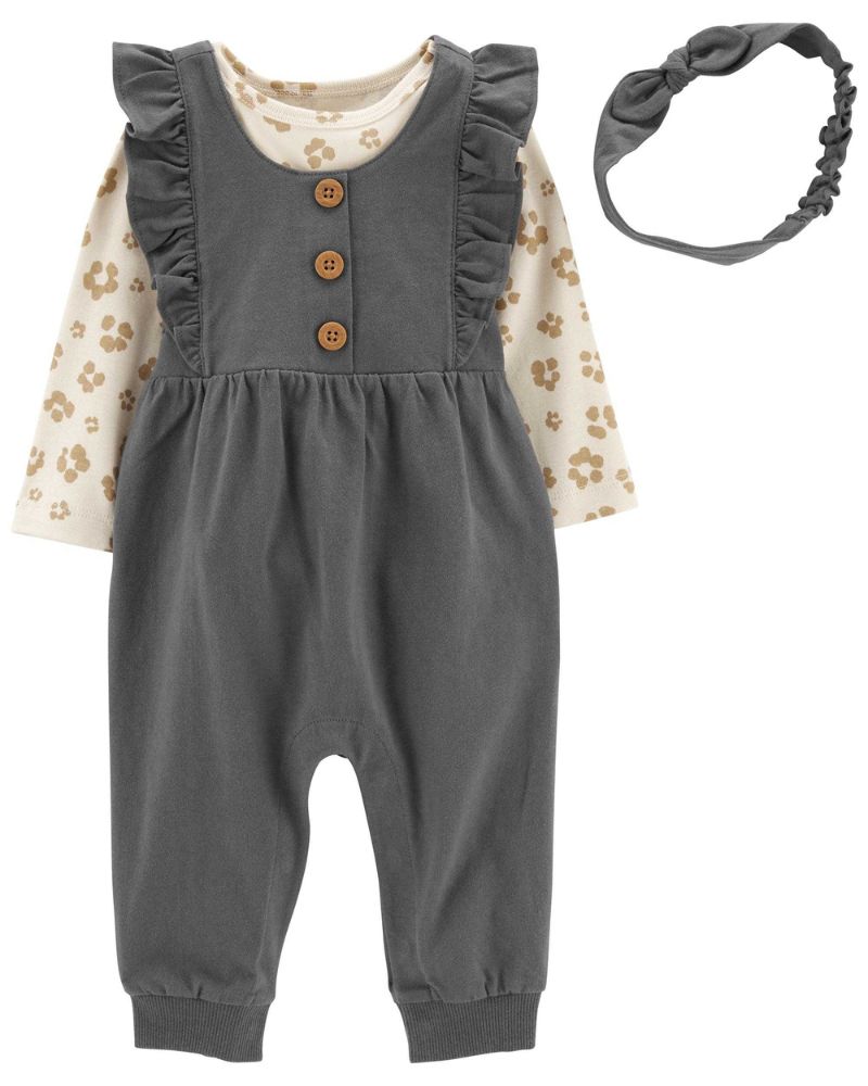CONJUNTO – OVEROL CON DIADEMA GRIS