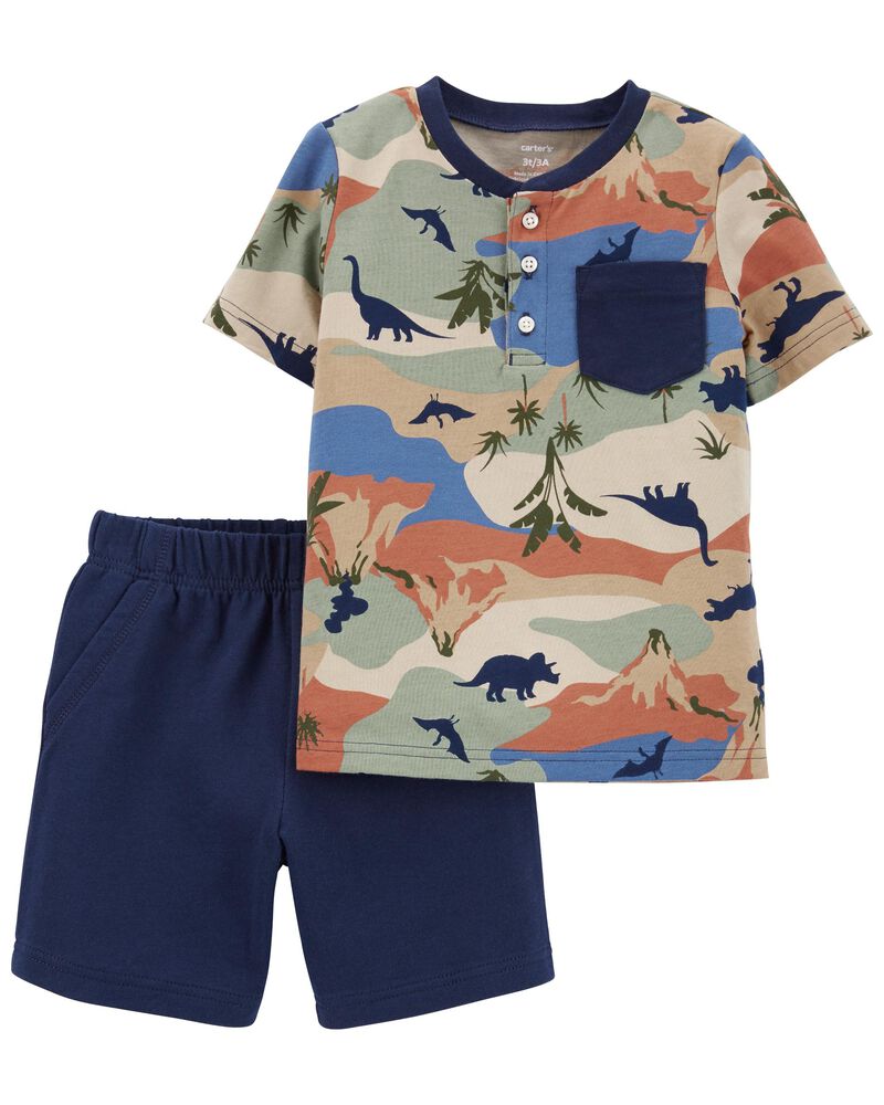 CONJUNTO DE 2 PIEZAS CORTO DINOSAURIOS
