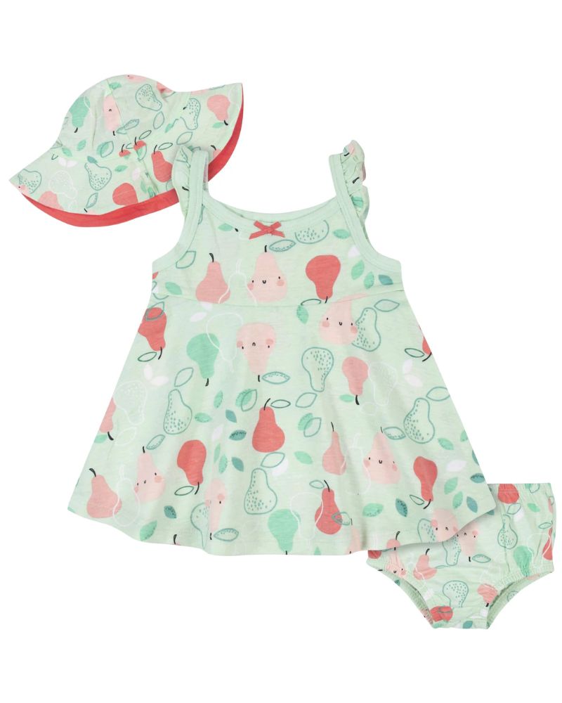 PACK X3 – VESTIDO, SOMBRERO Y COBERTOR DE PAÑAL – PERITAS