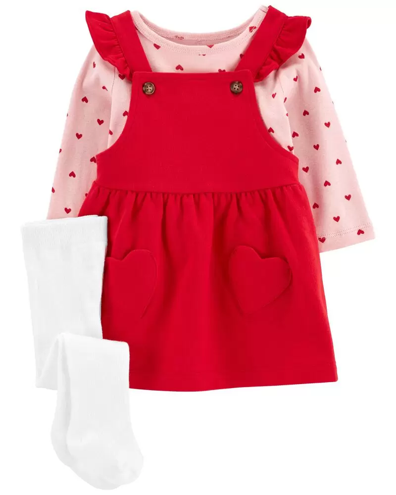 CONJUNTO CON PANTI Y JUMPER CORAZONES