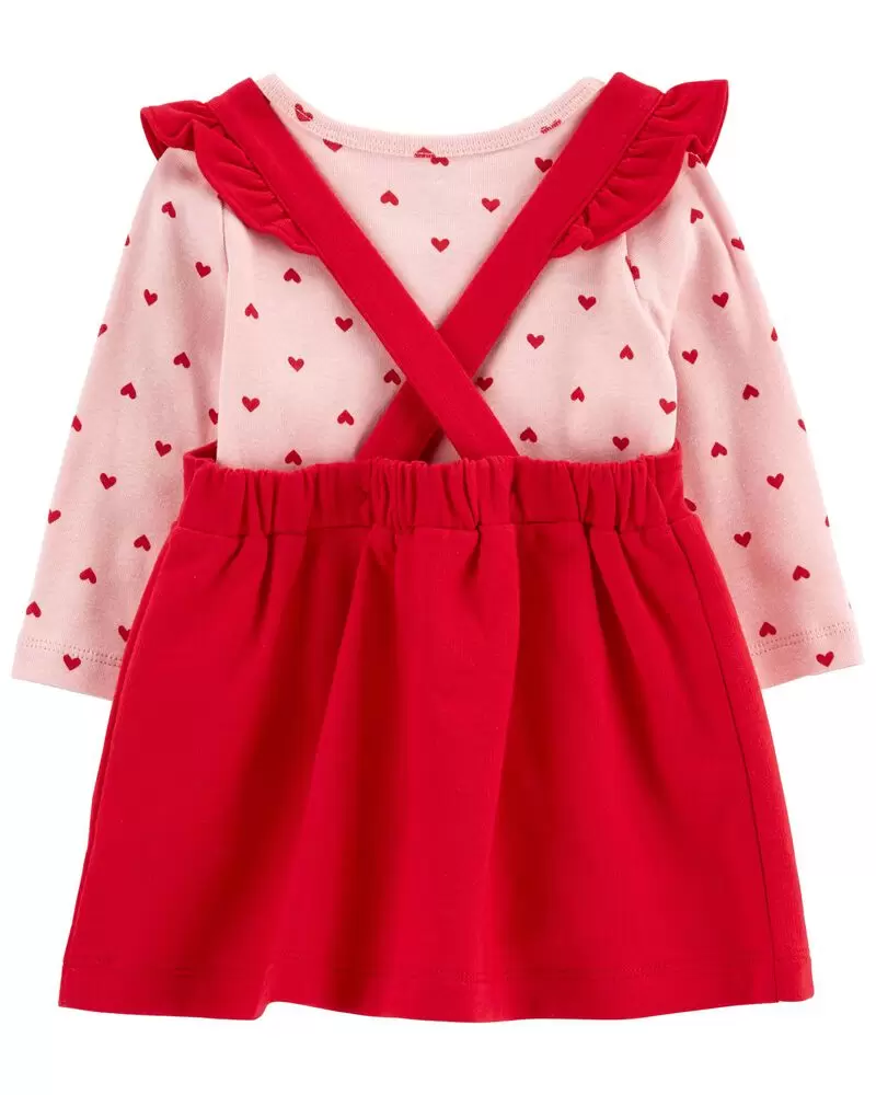 CONJUNTO CON PANTI Y JUMPER CORAZONES
