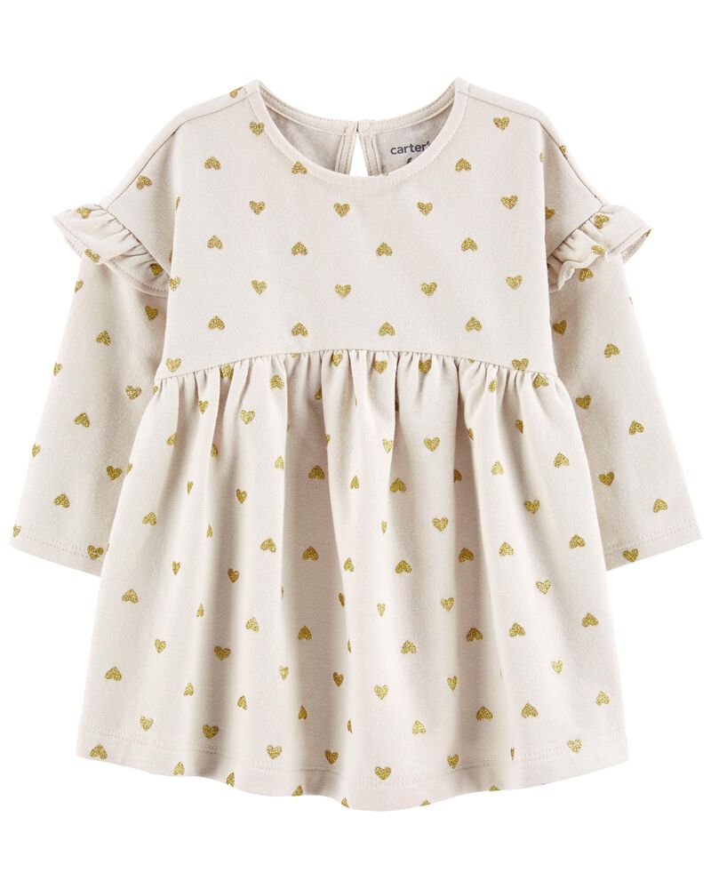 VESTIDO ML CORAZONES DORADOS