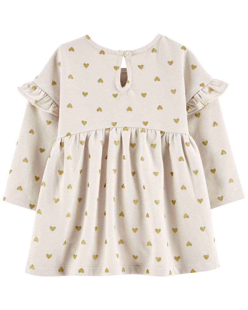 VESTIDO ML CORAZONES DORADOS