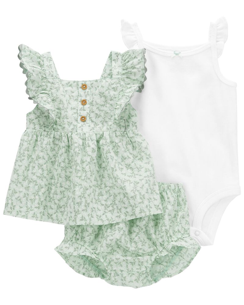 CONJUNTO CORTO VERDE FLORAL