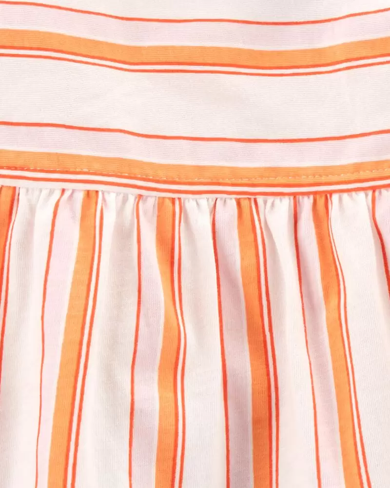 CONJUNTO CORTO RAYAS NARANJAS