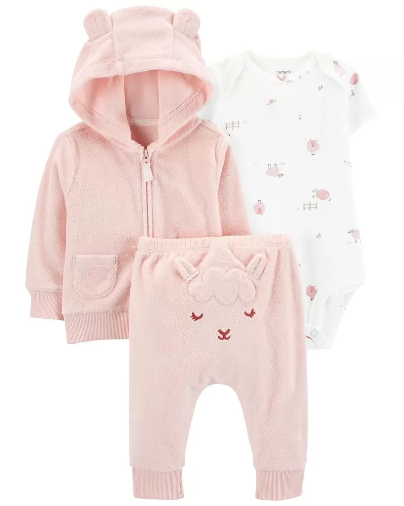 CONJUNTO X3 OSITO ROSA