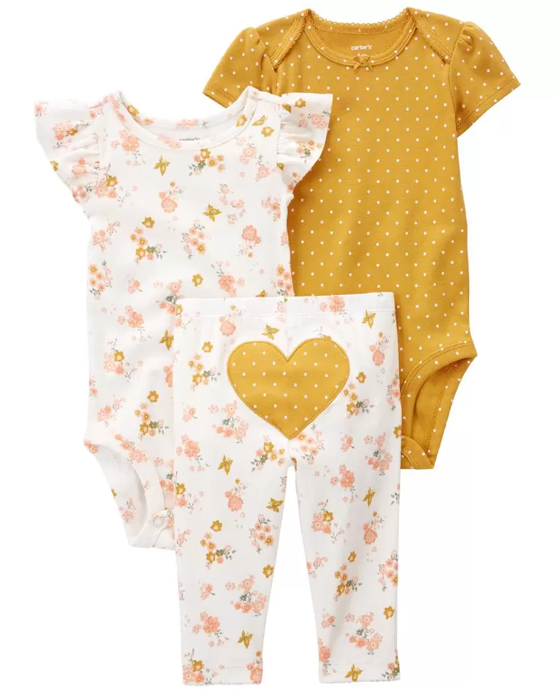 CONJUNTO X3 BASICO – CORAZON AMARILLO