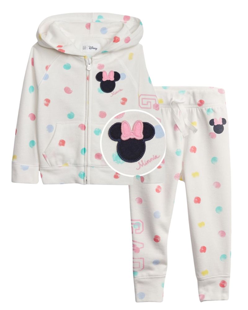 CONJUNTO X2 BLANCO CON CIRCULOS MULTICOLOR – MINNIE MOUSE