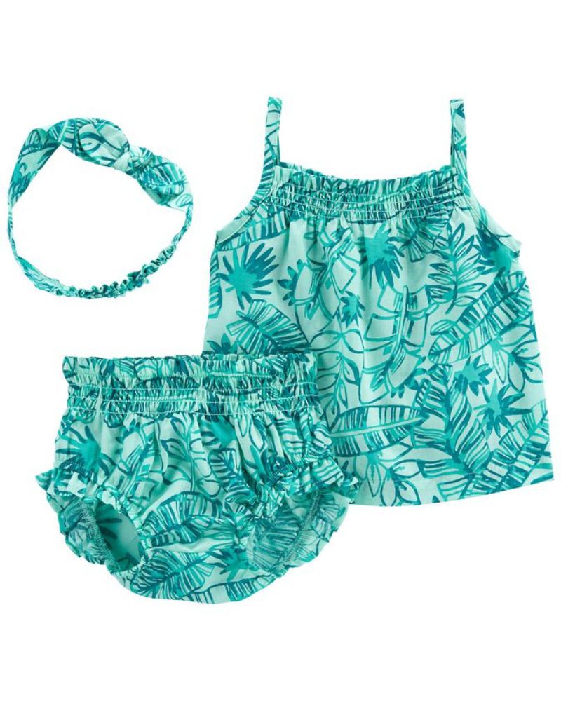CONJUNTO X3 CON DIADEMA – FLORAL JADE