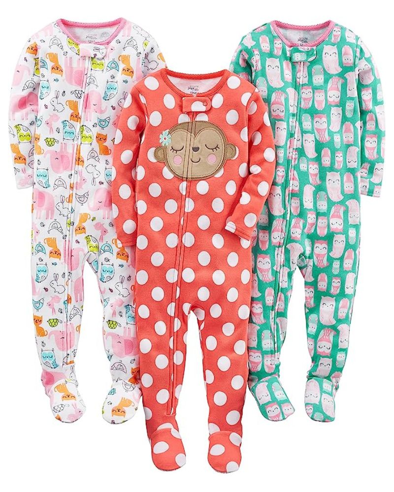 PACK X3 PIJAMAS : MONITA, FLORES Y BUHITOS