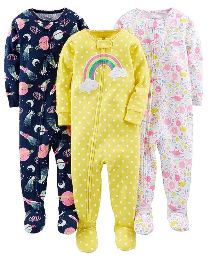 PACK X3 PIJAMA ARCOIRIS, FLORES Y ESPACIO