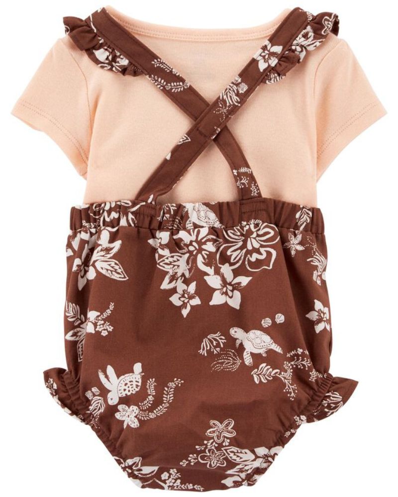 CONJUNTO X2 PIEZAS – FLORAL MARRÓN